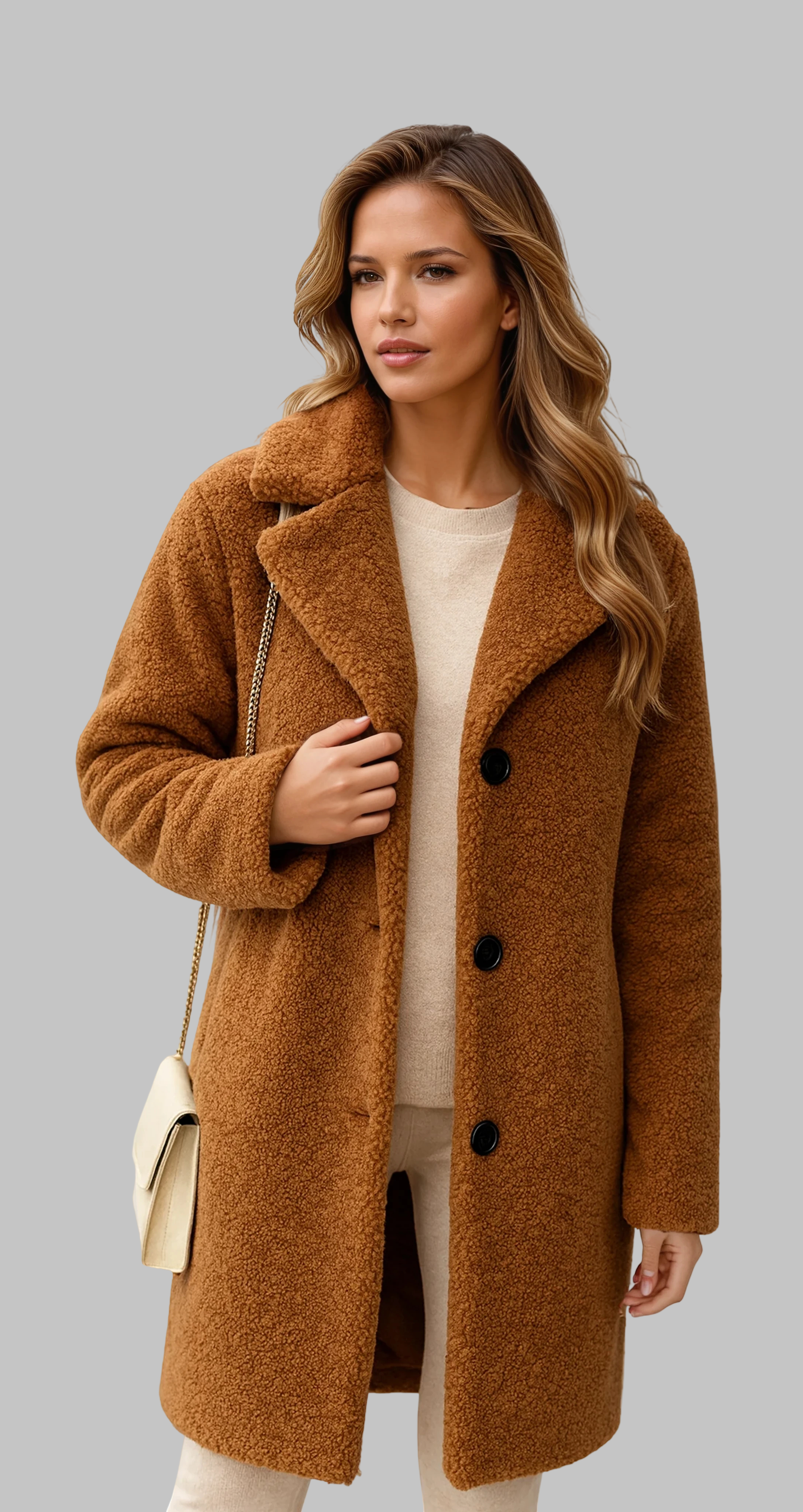 Ilga teddy striukė žiemą moterims — EV1160