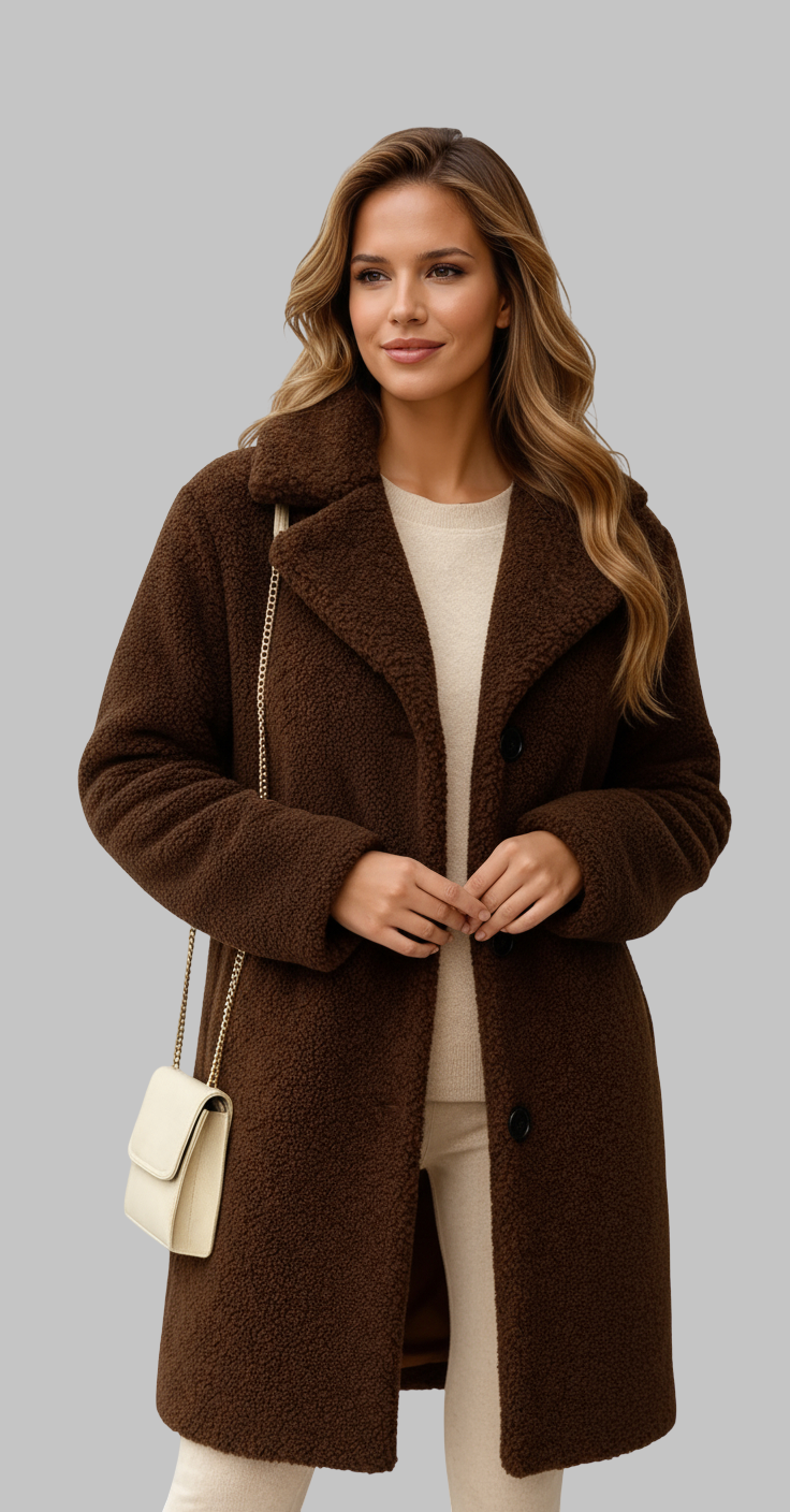 Ilga teddy striukė žiemą moterims — EV1160