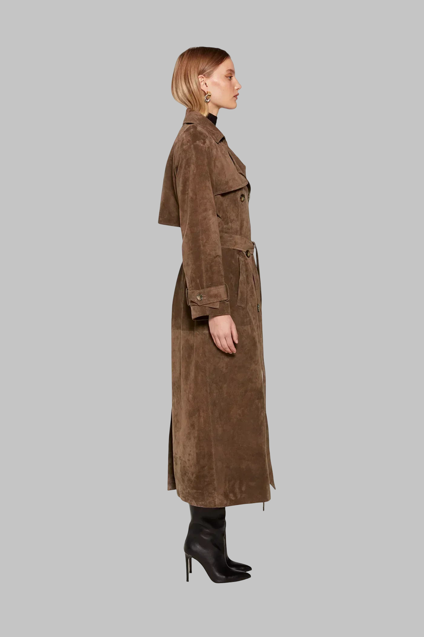 Zomšinis trenčas elegancijai moterims — EV1188