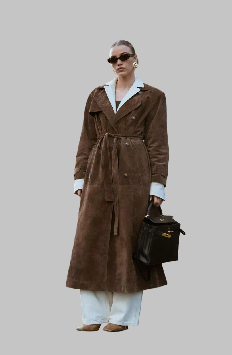 Zomšinis trenčas elegancijai moterims — EV1188