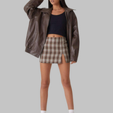 Oversized odinė striukė stiliui moterims — EV1209