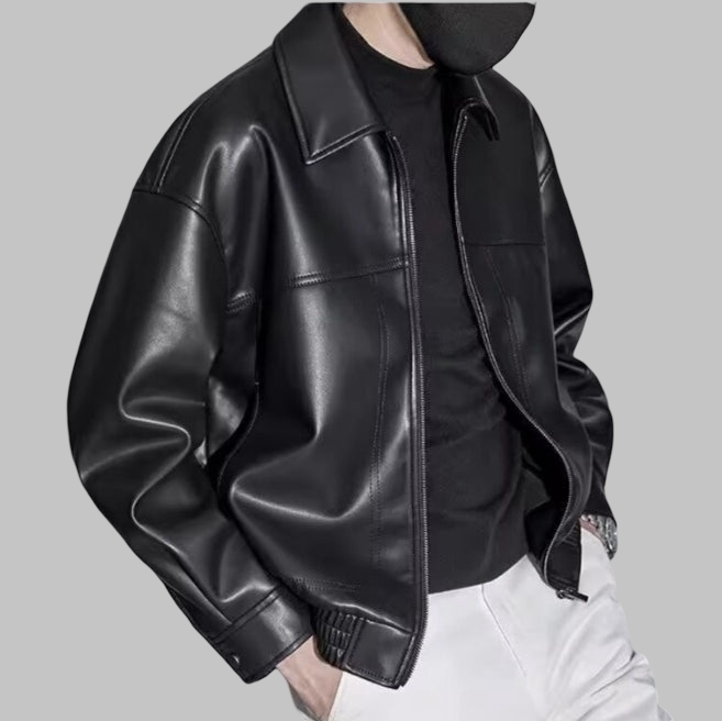 Odinė striukė elegancijai mieste vyrams — EV1227