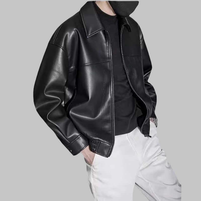 Odinė striukė elegancijai mieste vyrams — EV1227