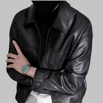 Odinė striukė elegancijai mieste vyrams — EV1227