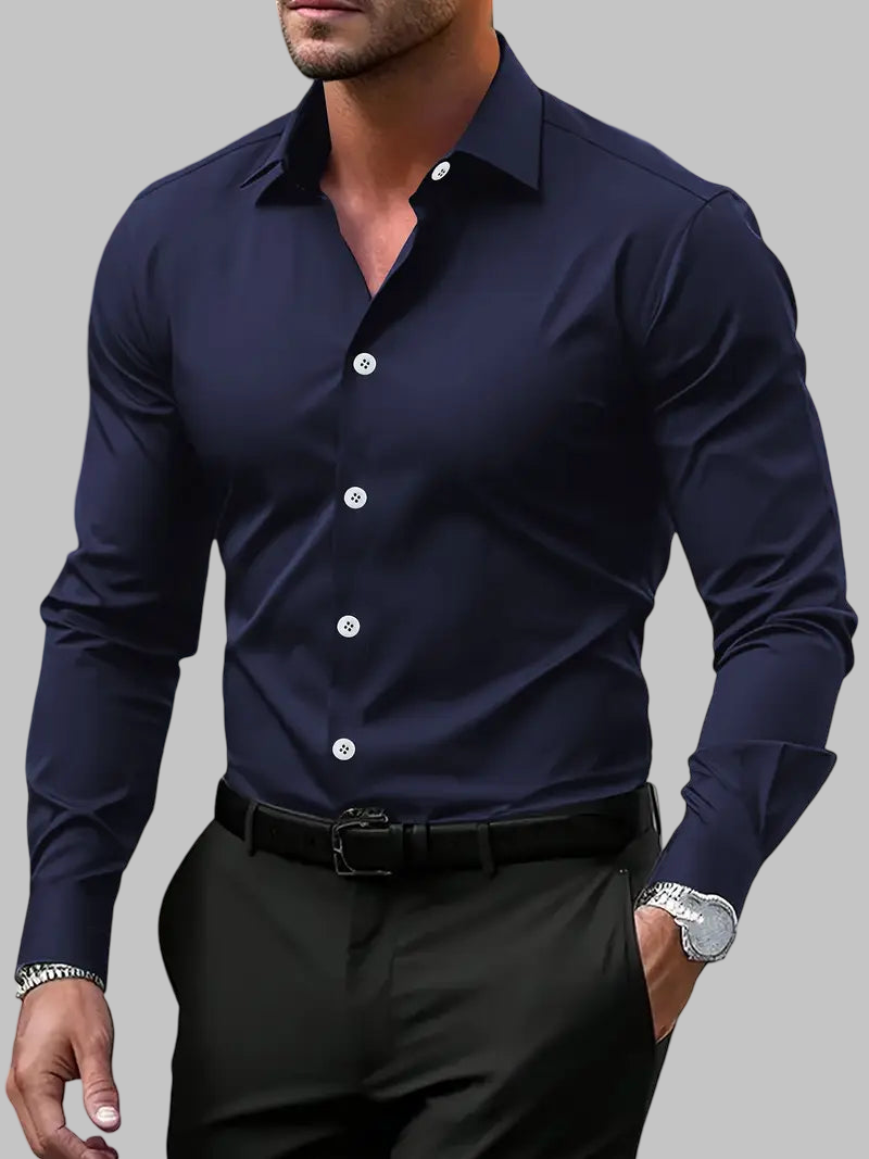 Slim fit marškiniai siluetui vyrams — EV1263