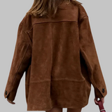 Zomšinė oversized striukė moterims — EV1313