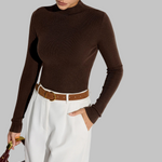 Vilnos mišinio megztas viršus aukšta apykakle – produkto nuotrauka 9