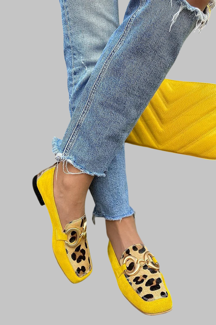 Assunta – Mokasinai su gyvūnų raštu – Geltonas leopardo raštas – nuotrauka 3