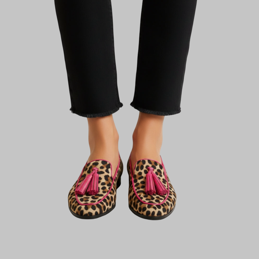 Silvana – Leopardo rašto mokasinai su rožiniais kutais – Leopardo raštas su rožiniais kutais – nuotrauka 4