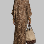Leopardo rašto maxi suknelė – nuotrauka 4