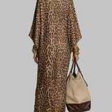 Leopardo rašto maxi suknelė – nuotrauka 4