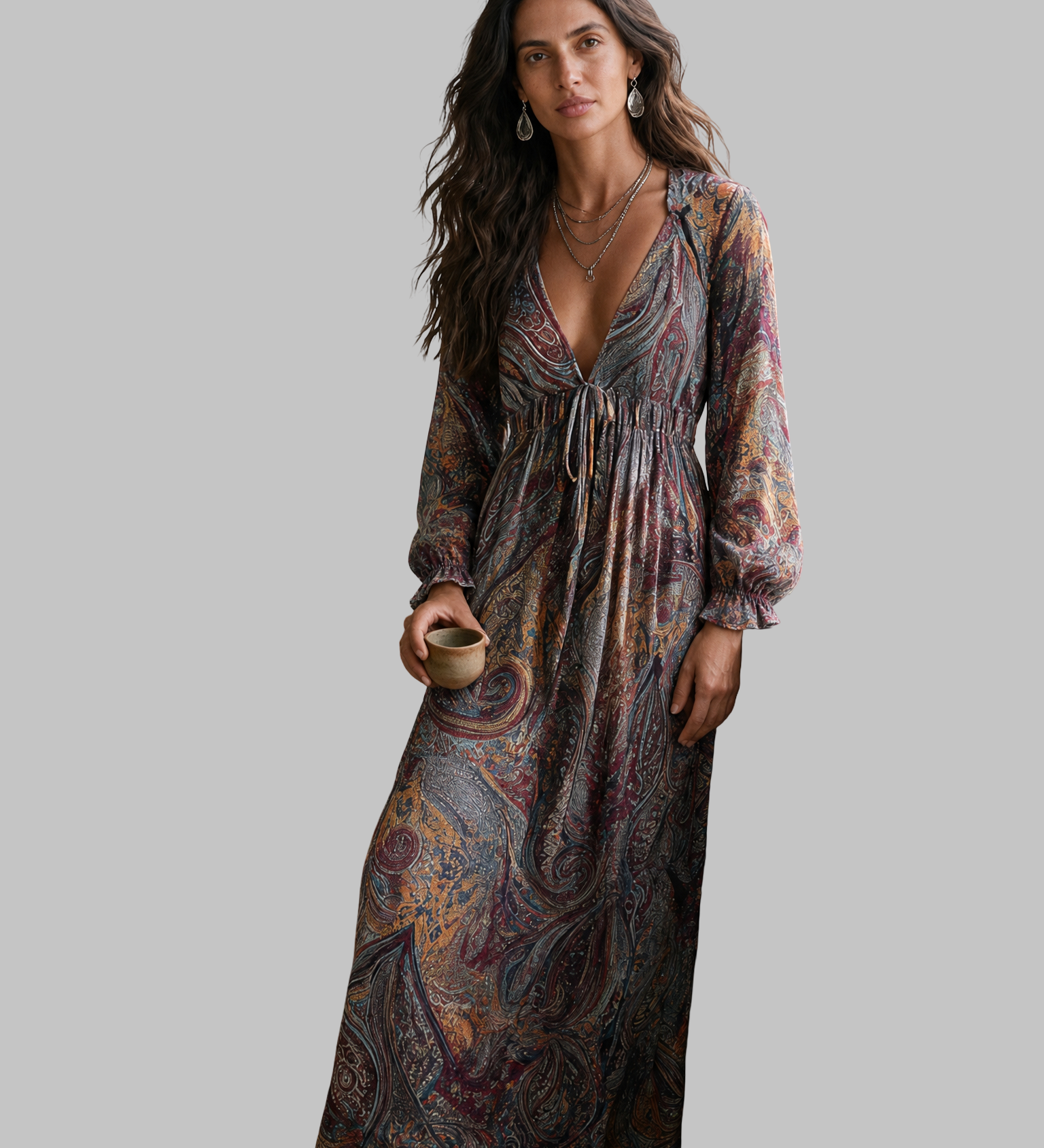 Paisley rašto maxi suknelė – nuotrauka 2