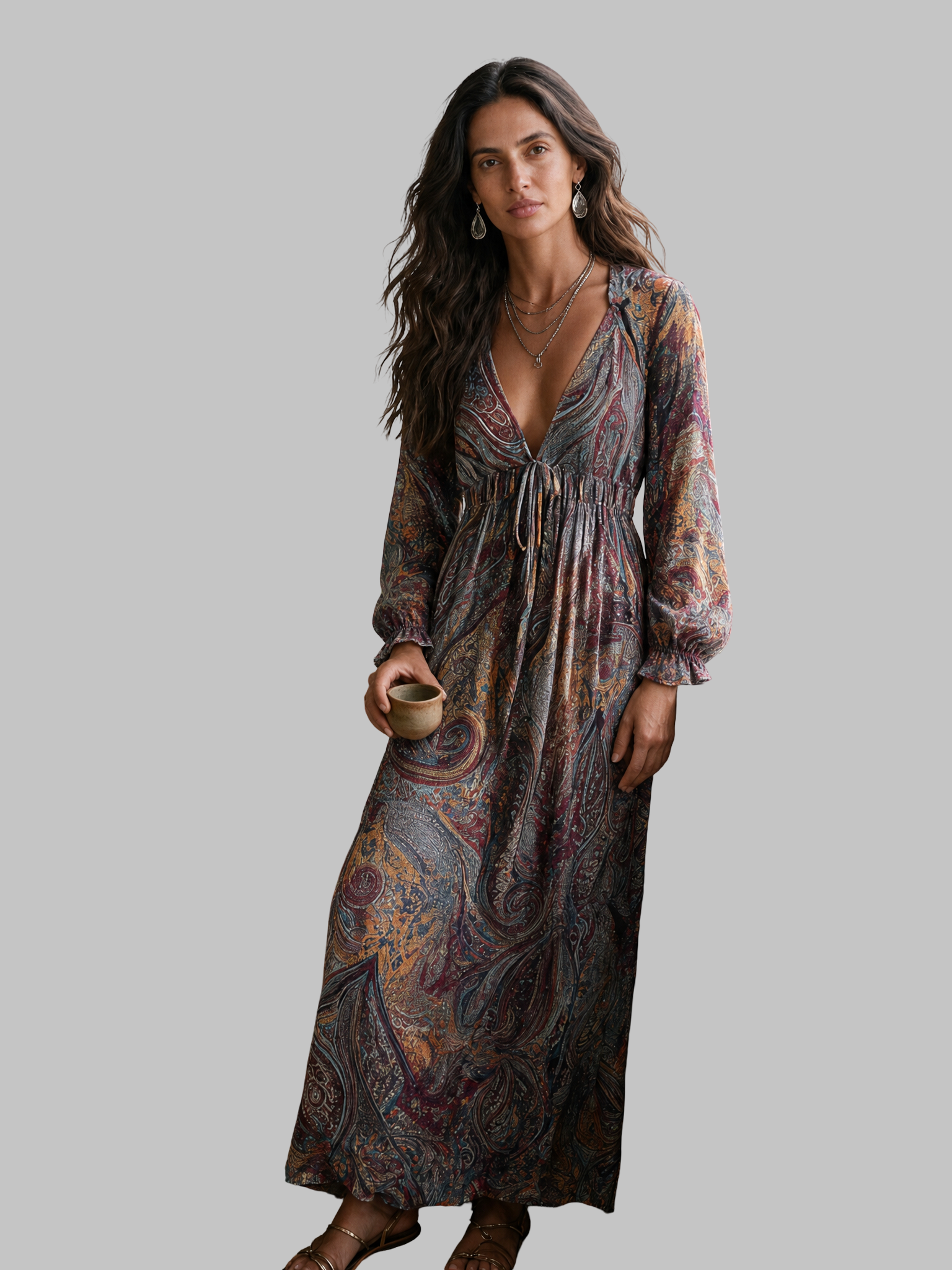 Paisley rašto maxi suknelė – nuotrauka 2