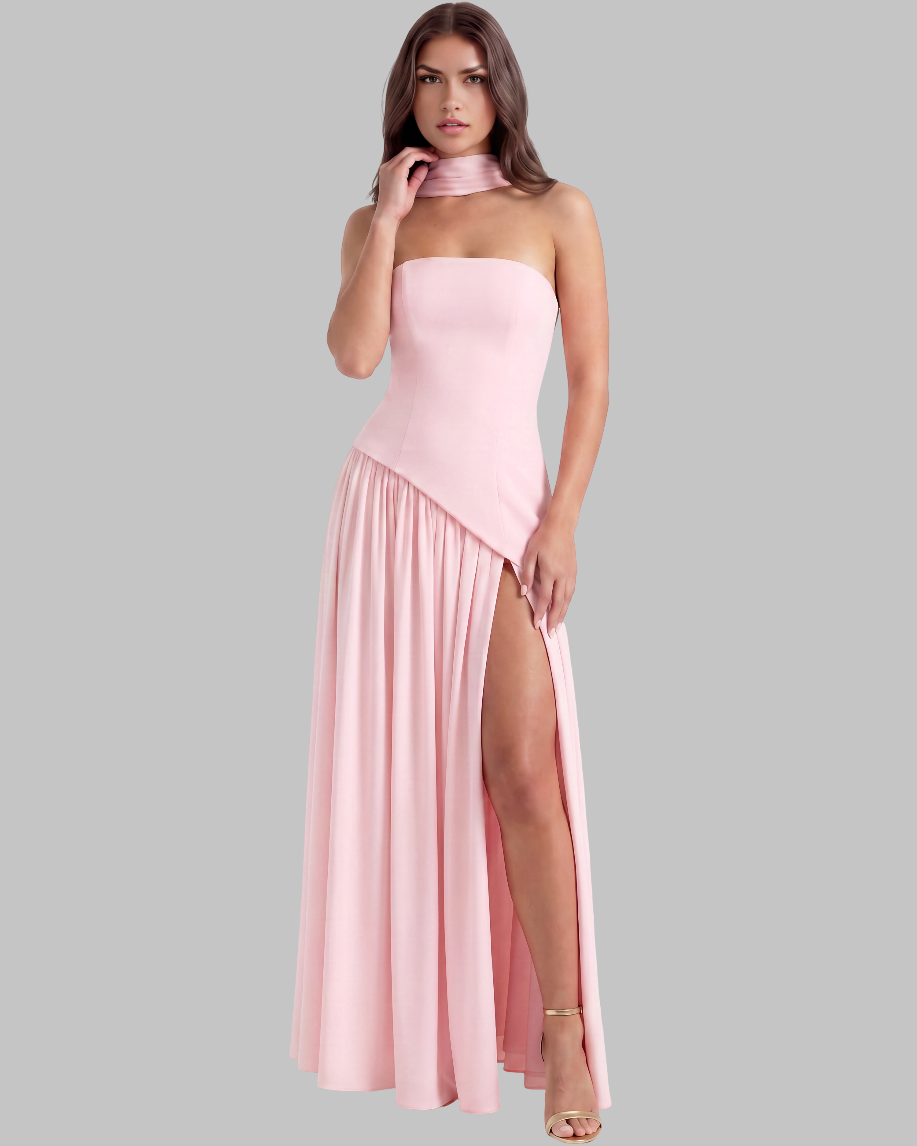 Maxi suknelė – raudona – nuotrauka 12