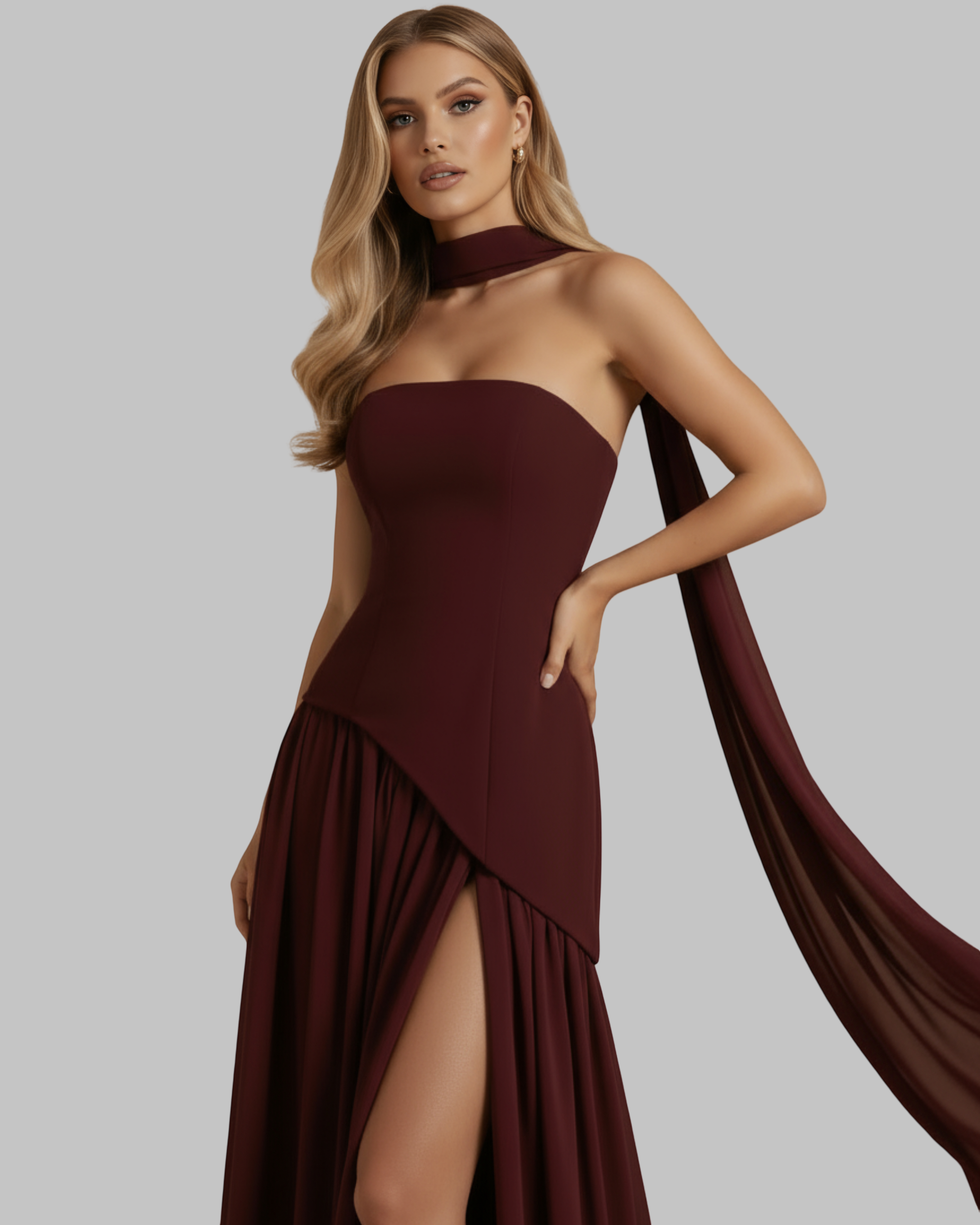 Maxi suknelė – raudona – nuotrauka 14
