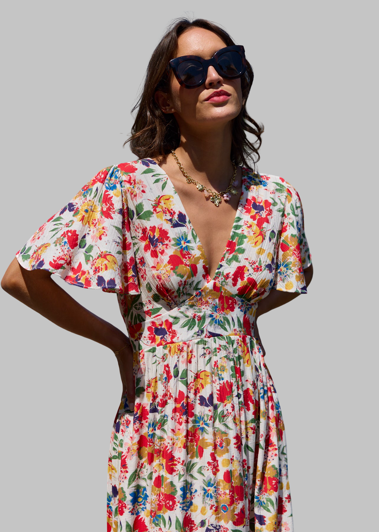 Alix | Gėlėta maxi suknelė – žalia – nuotrauka