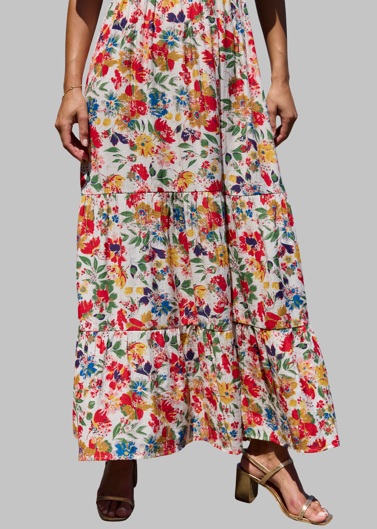 Alix | Gėlėta maxi suknelė – žalia – nuotrauka