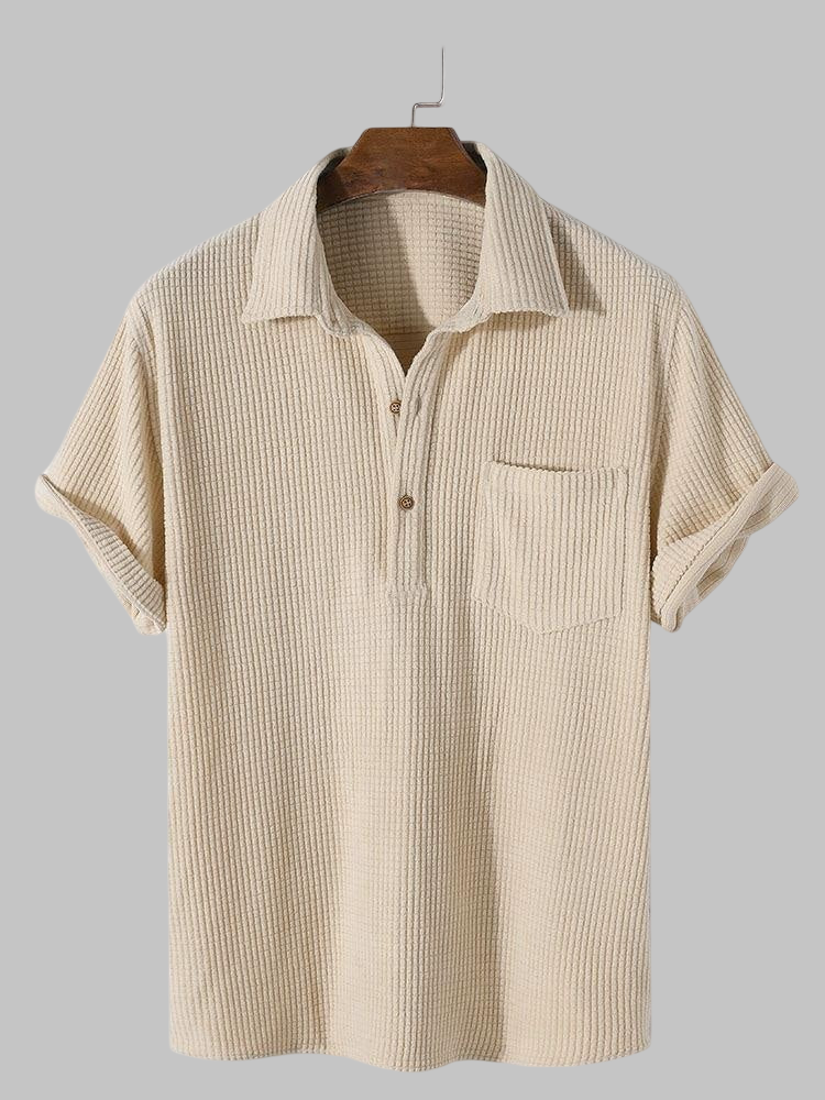 Herkus – Vaflinės tekstūros henley marškinėliai