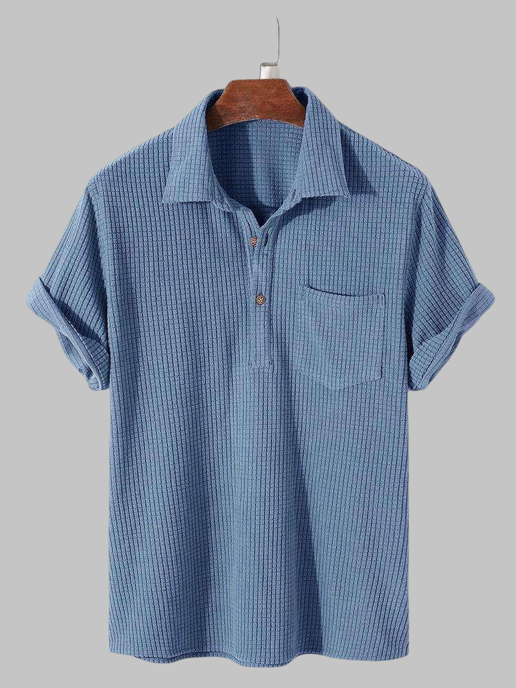 Herkus – Vaflinės tekstūros henley marškinėliai