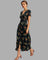 Flora – Gėlėta juoda maxi suknelė