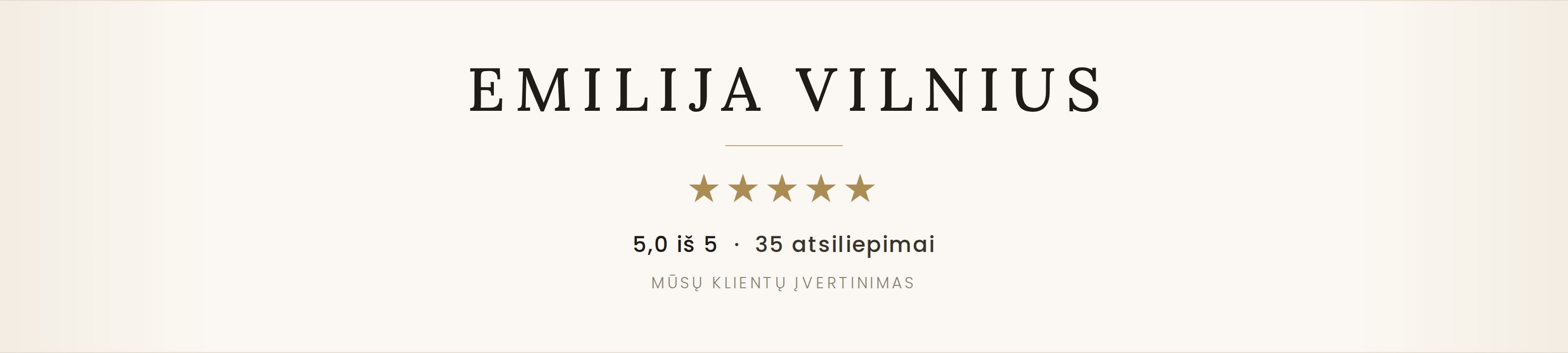 Emilija Vilnius – 5,0 iš 5, 35 atsiliepimai